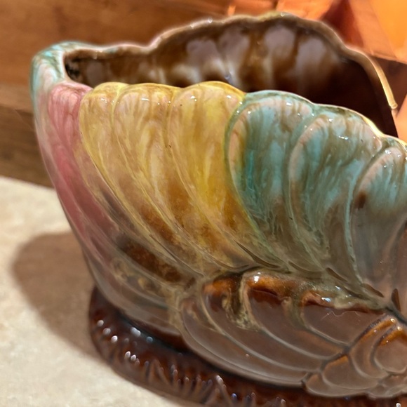 Brown and Blue Decorative Ceramic Swan Figurine Planter - Picture 6 of 12